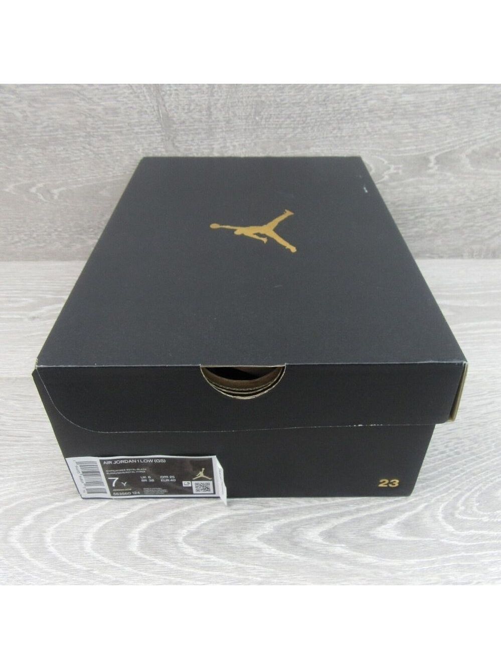 Air Jordan 1 Low GS Size 7Y White Hyper Royal Black Shoes NEW - Picture 13 of 14